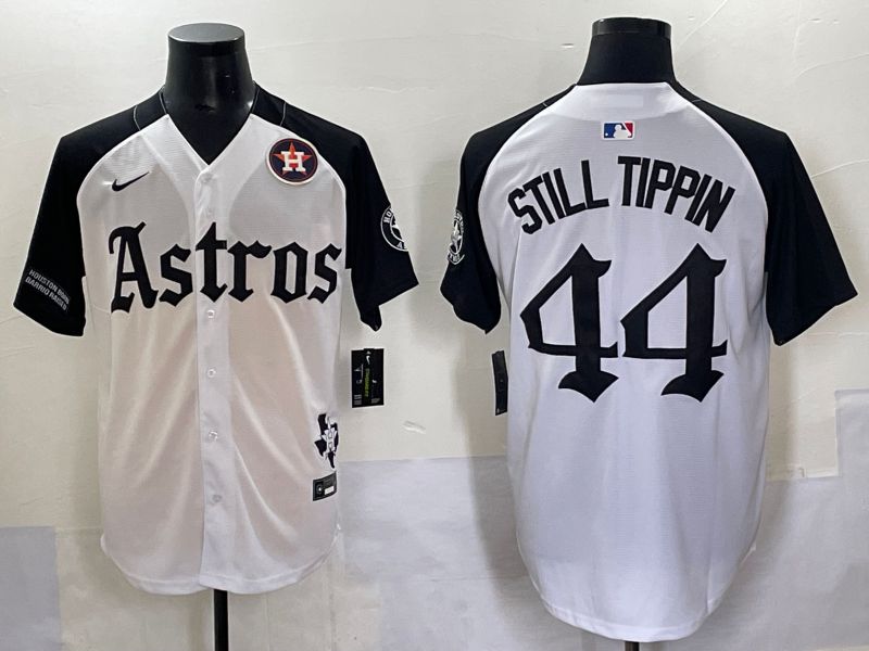 Men 2025 Houston Astros #44 Still Tippin White Black Five generations Joint Name Nike MLB Jersey style 12